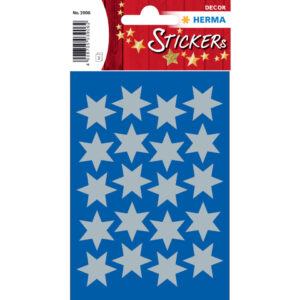 3906 Sticker DECOR Sterne 6-zackig, silber Ø 21 mm