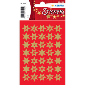 3924 Sticker DECOR Sterne 6-zackig, gold Ø 14 mm, 1-24