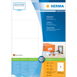4626 Etiketten Premium A4, weiß 105x74 mm Papier matt 1600 St.