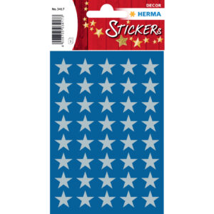 3417 Sticker DECOR Sterne 5-zackig, silber Ø 13 mm