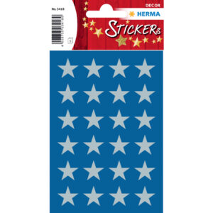 3418 Sticker DECOR Sterne 5-Zackig, silber Ø 15 mm