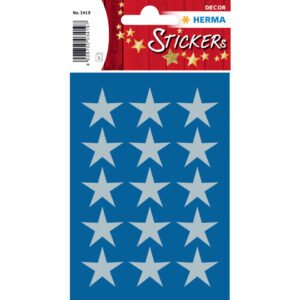 3419 Sticker DECOR Sterne 5-zackig, silber Ø 22 mm