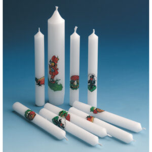 Geburtstagskerzen - mit Glückmotiven, 10 Stück mit 1 Lebenslicht