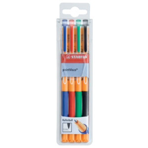 Tintenroller - pointVisco - 4er Pack - blau, rot, grün, schwarz