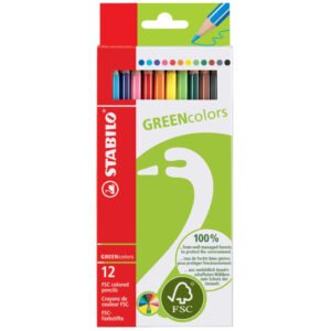 Umweltfreundlicher Buntstift - GREENcolors - 12er Pack - mit 12 verschiedenen Farben