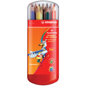 Dreikant-Buntstift - Trio dick - 15er Box mit Hängelasche - mit 15 verschiedenen Farben