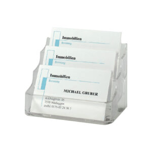 Visitenkarten-Aufsteller glasklar, für bis zu 210 Karten (max. 94x85 mm)