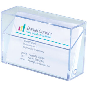 Visitenkarten-Box, glasklar, für bis zu 100 Karten (max. 86x56 mm)