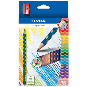 Farbstifte Groove Slim - Ø 3,3 mm, 36 Farben + Anspitzer, Kartonetui