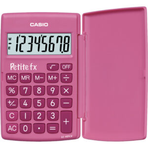 Taschenrechner LC-401LV "Petite fx", rosa, 360° umklappbarer Schutzdeckel, Batteriebetrieb