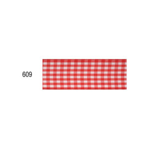 Zierband mit Draht Karo 40 mm x 20 m, rot/weiß