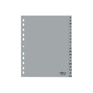 Register - A - Z, PP, grau, A4 Überbreite, 20 Blatt