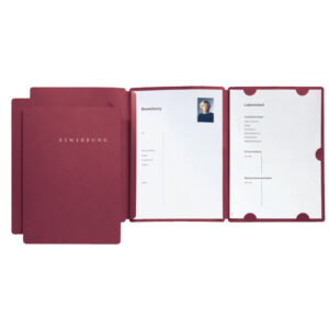 Bewerbungsset Select - rot, 3-teilig, Klemmschiene und Halbmondstanzung, 3 Stück