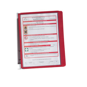 Sichttafelsystem VARIO® WALL 5 - Wandset, 5 Sichttafeln A4, rot