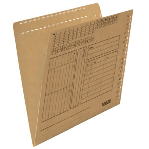 Einstellmappe mit Schlitzstanzung Falken braun, Kraftkarton, 230 g/qm