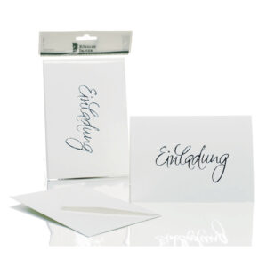 Briefkarte Einladung - B6 HD, 5 Karten/5 Umschläge, weiß