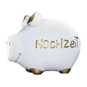 Spardose Schwein "Hochzeit" - Keramik, klein