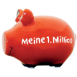 Spardose Schwein "Meine 1. Million" - Keramik, klein