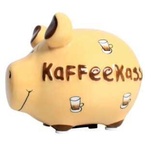 Spardose Schwein "Kaffeekasse" - Keramik, klein