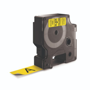 Schriftband D1 Kunststoff - laminiert, 7 m x 19 mm, Schwarz/Gelb