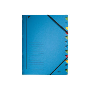 3912 Ordnungsmappe - 12 Fächer, A4, Pendarec-Karton (RC), 430 g/qm, blau