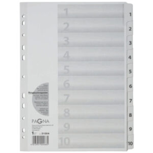 Zahlenregister - 1 - 10, Karton, A4, 10 Blatt, weiß