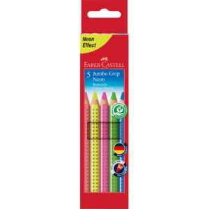 Buntstift Jumbo GRIP Neon - 5 Farben sortiert, Kartonetui