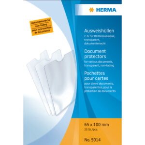 5014 Ausweishüllen - 65x100 mm für Rentenausweise, geprägt, dokumentenecht