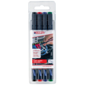 8407 Kabelmarker - 0,3 mm, permanent, 4er-Set sortiert