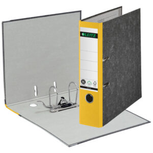 1080 Ordner Pappe A4 Wolkenmarmor, 80 mm, gelb