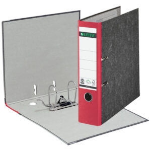 1080 Ordner Pappe A4 Wolkenmarmor, 80 mm, rot