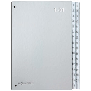 Pultordner Color-Einband - Tabe 1 - 31, 32 Fächer, silber