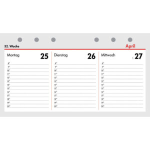 Ersatzkalendarium Kompakt - A6 quer, 1 Woche / 2 Seiten