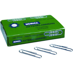 Aktenklammern mit Kugelenden - 50 mm gewellt, verzinkt, 100 Stück