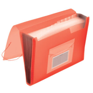 Fächermappe - 13 Taschen, 250 Blatt, PP, transluzent rot