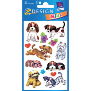 Z-Design 4340, Deko Sticker, Hunde, 3 Bogen/26 Sticker
