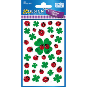 Z-Design 4362, Deko Sticker, Glücksklee, 3 Bogen/108 Sticker