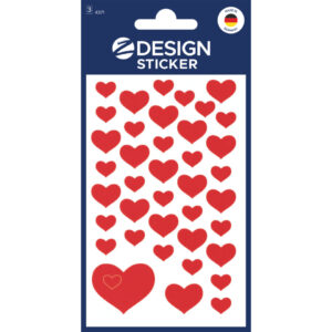 Z-Design 4371, Deko Sticker, Herzen, 3 Bogen/117 Sticker