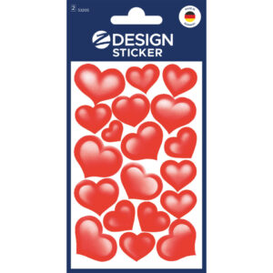 Z-Design 53205, Deko Sticker, Herzen, 2 Bogen/38 Sticker