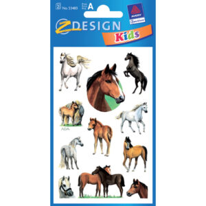 Z-Design 53483, Kinder Sticker, Pferde, 2 Bogen/22 Sticker