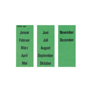 1530 Inhaltsschild Monatsnamen, selbstklebend, 120 Stück, grün
