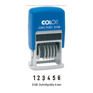 Mini-Dater - 4 mm Ziffernstempel, 6 Bänder