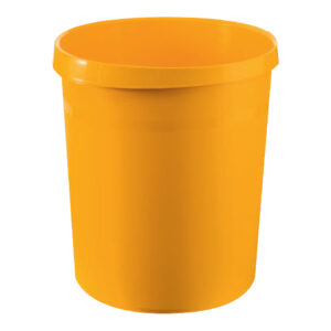 Papierkorb GRIP - 18 Liter, rund, 2 Griffmulden, extra stabil, gelb