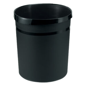 Papierkorb GRIP - 18 Liter, rund, 2 Griffmulden, extra stabil, schwarz