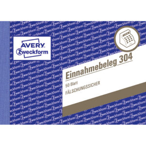 304 Einnahmebeleg, DIN A6 quer, fälschungssicher, 50 Blatt, grün