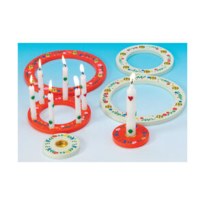 Geburtstagskerzenhalter - 3 Ringe, rot/weiß sortiert