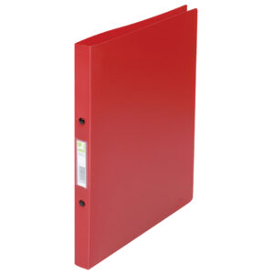 Ringbuch transparent - A4, 2-Ring, Ring-Ø 16 mm, rot gedeckt