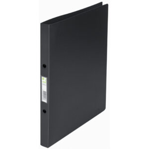 Ringbuch transparent - A4, 2-Ring, Ring-Ø 16 mm, schwarz gedeckt