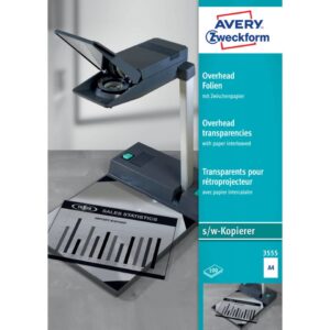 3555 Overhead-Folien - A4, unbeschichtet, Stärke 0,10 mm, 100 Blatt