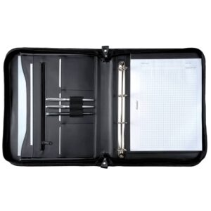 Ringbuchmappe LIMONE - A4, Lederimitat, schwarz